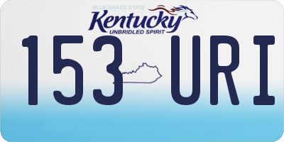KY license plate 153URI