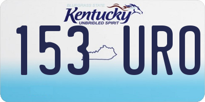 KY license plate 153URO