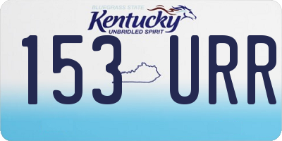 KY license plate 153URR