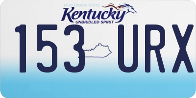 KY license plate 153URX