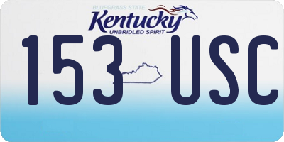 KY license plate 153USC