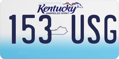 KY license plate 153USG