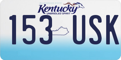 KY license plate 153USK