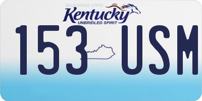 KY license plate 153USM