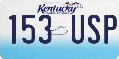 KY license plate 153USP