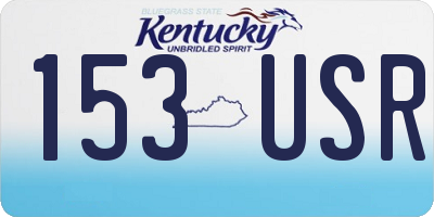 KY license plate 153USR