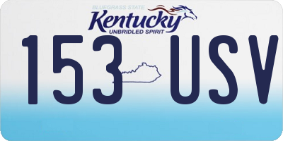 KY license plate 153USV
