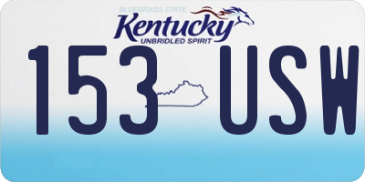 KY license plate 153USW