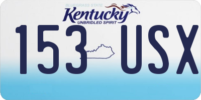 KY license plate 153USX