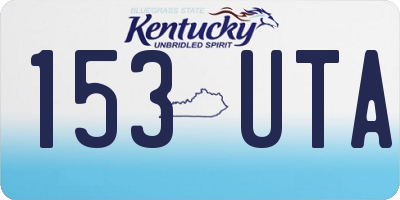 KY license plate 153UTA