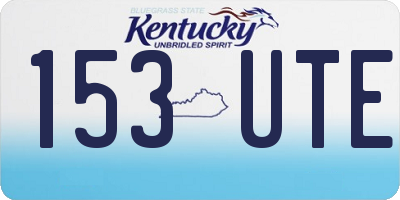 KY license plate 153UTE