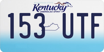 KY license plate 153UTF