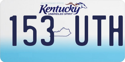 KY license plate 153UTH
