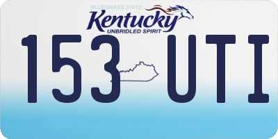 KY license plate 153UTI