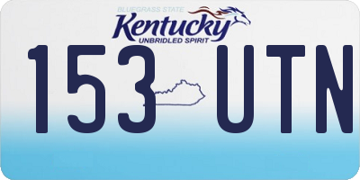 KY license plate 153UTN