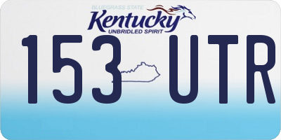 KY license plate 153UTR