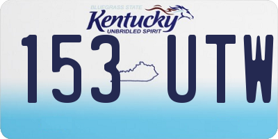 KY license plate 153UTW