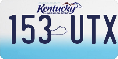 KY license plate 153UTX