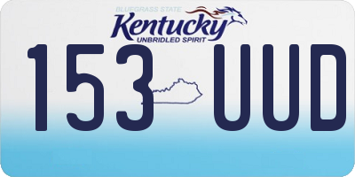 KY license plate 153UUD
