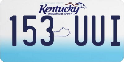 KY license plate 153UUI