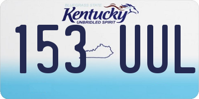 KY license plate 153UUL