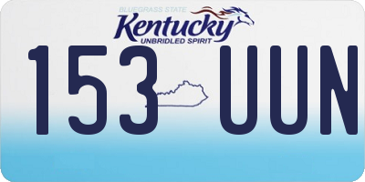 KY license plate 153UUN