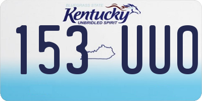 KY license plate 153UUO