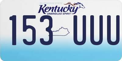 KY license plate 153UUU