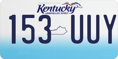 KY license plate 153UUY