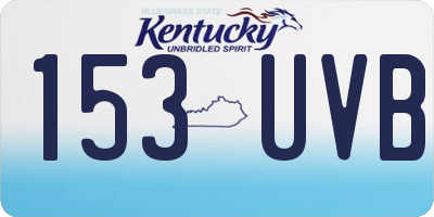 KY license plate 153UVB