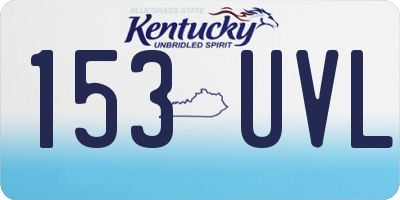 KY license plate 153UVL