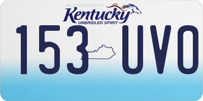 KY license plate 153UVO