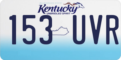 KY license plate 153UVR