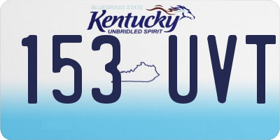 KY license plate 153UVT