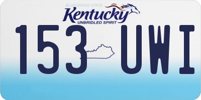 KY license plate 153UWI