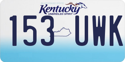 KY license plate 153UWK