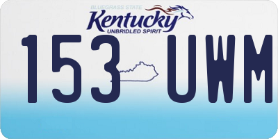 KY license plate 153UWM
