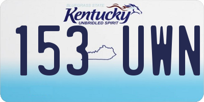 KY license plate 153UWN