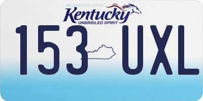 KY license plate 153UXL