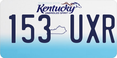 KY license plate 153UXR