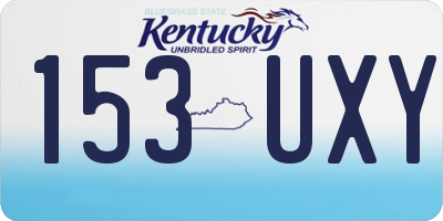 KY license plate 153UXY