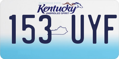 KY license plate 153UYF
