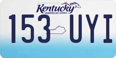 KY license plate 153UYI