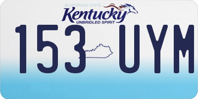 KY license plate 153UYM