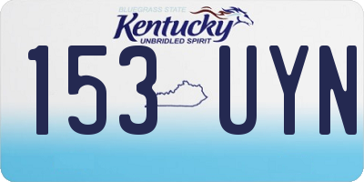 KY license plate 153UYN
