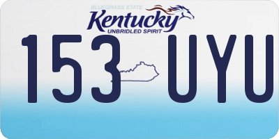 KY license plate 153UYU