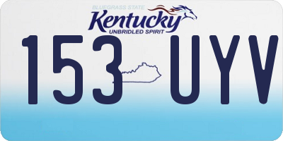 KY license plate 153UYV