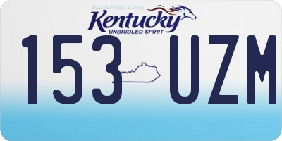 KY license plate 153UZM