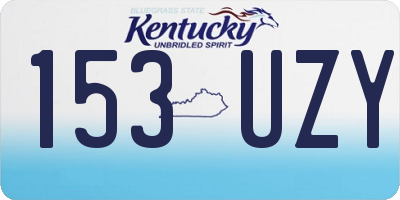KY license plate 153UZY
