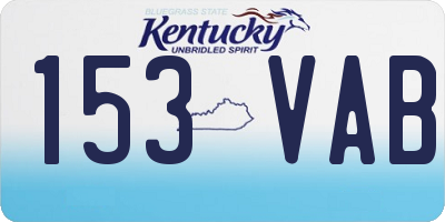 KY license plate 153VAB